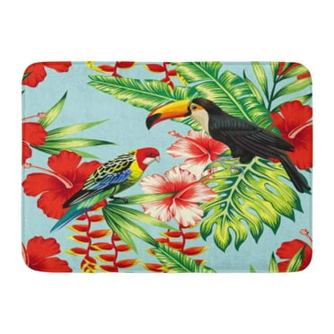 20 x 32 Inches Perfect Carpet Mats for Tub Toucan Green Tropical Leaves Pink Flowers 3 Piece Bathroom Rug Set Bath Mats U Shaped Contour Mat Toilet Lid Cover Non-Slip with Rubber Backing 20 x 32 Inches Perfect Carpet Mats for Tub Toucan Green Tropical Leaves Pink Flowers 3 Piece Bathroom Rug Set Bath Mats U Shaped Contour Mat Toilet Lid Cover Non-Slip with Rubber Backing